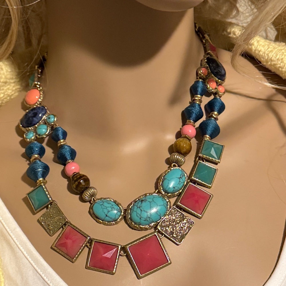 Chloe Gold and Turquoise Necklace